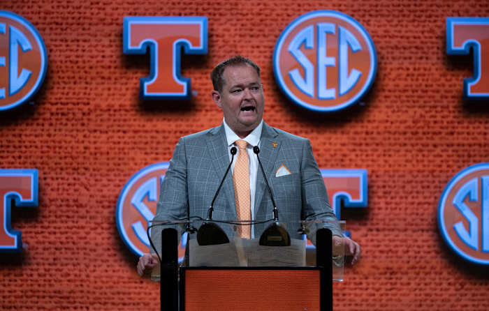 Tennessee Volunteers HC Josh Heupel during SEC Media Days. (Photo by Denny Simmons of The Tennessean)